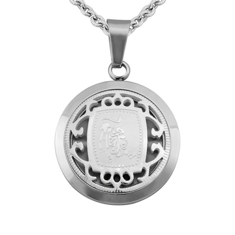 Personalisierte Kette Mit Gravur Anhänger Sternzeichen Löwe Aus Edelstahl in Silber/Gold Personalisierte Geschenke von HanessaDE