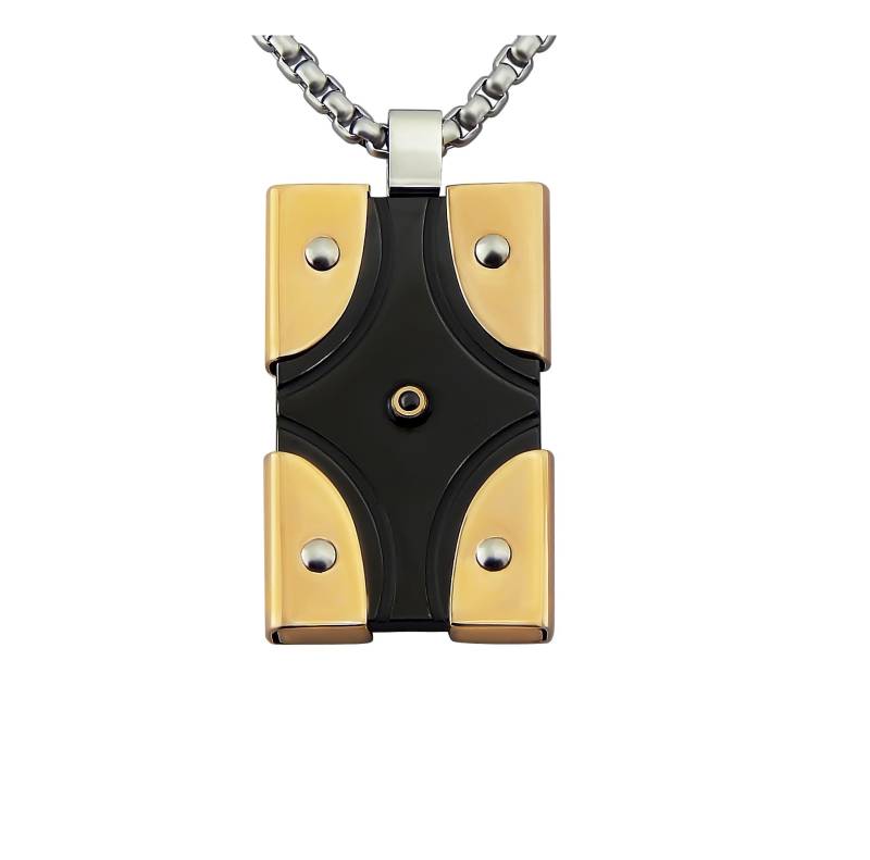 Personalisierte Kette Mit Gravur Aus Edelstahl in Schwarz/Gold Dog Tag Personalisierte Geschenke Für Freunde von HanessaDE