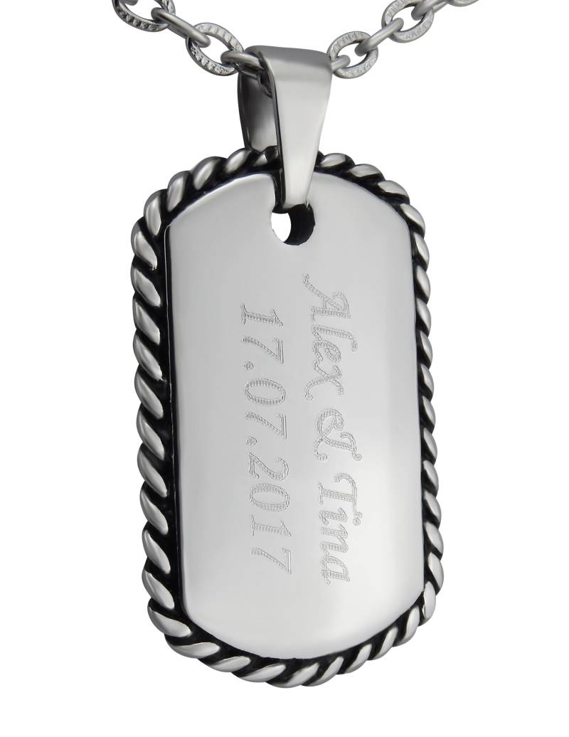 Personalisierte Kette Mit Gravur Dog Tag Erkennungsmarke Edelstahl in Silber Personalisierte Geschenke Weihnachtsgeschenk von HanessaDE