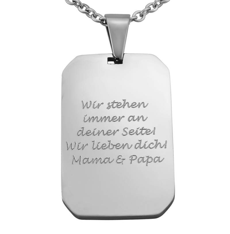 Personalisierte Kette Mit Gravur Dog Tag Erkennungsmarke in Silber Aus Edelstahl Personalisierte Geschenke von HanessaDE