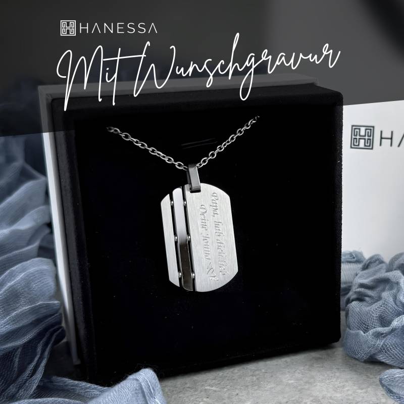 Personalisierte Kette Mit Gravur Dog Tag Erkennungsmarke in Silber Oder Gold Edelstahl Personalisierte Geschenke von HanessaDE