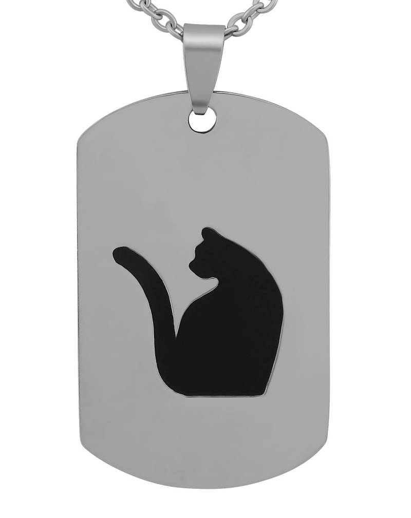 Personalisierte Kette Mit Gravur Dog Tag Katzen Aufdruck Silber Edelstahl Erkennungsmarke Personalisierte Geschenke von HanessaDE