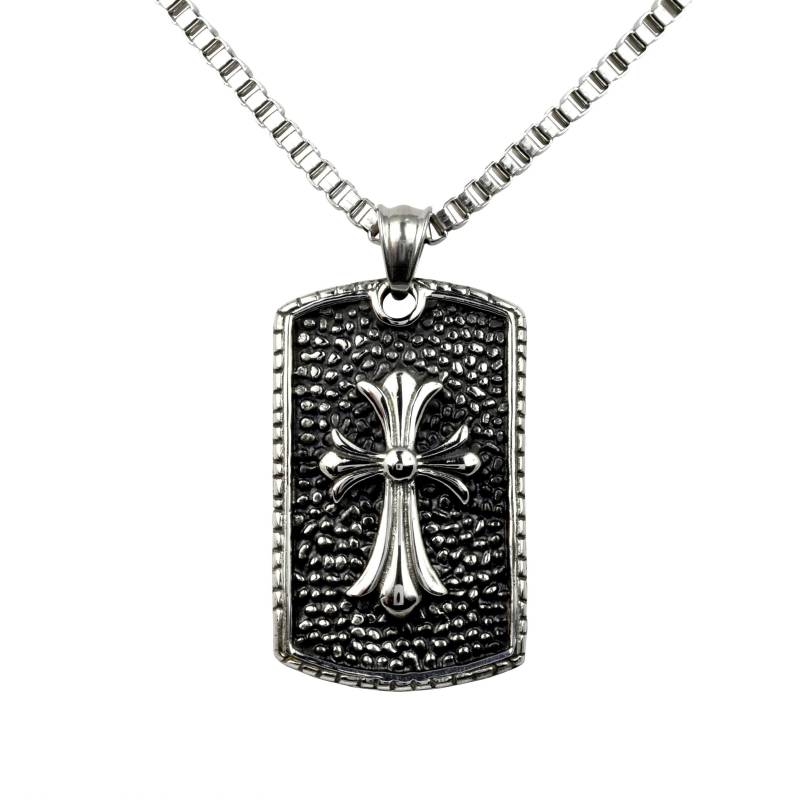 Personalisierte Kette Mit Gravur Dog Tag Kreuz Edelstahl in Silber/Schwarz Personalisierte Geschenke Für Männer Personalisierte Kette Mit Gravur Dog Tag Kreuz Edelstahl in Silber/Schwarz Personalisierte Geschenke Für Männer von HanessaDE