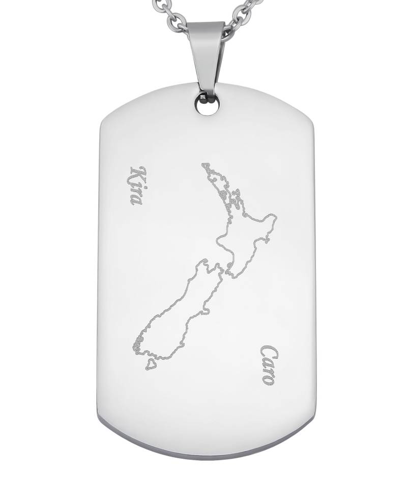 Personalisierte Kette Mit Gravur Neuseeland Dog Tag Erkennungsmarke Edelstahl Personalisierte Geschenke von HanessaDE