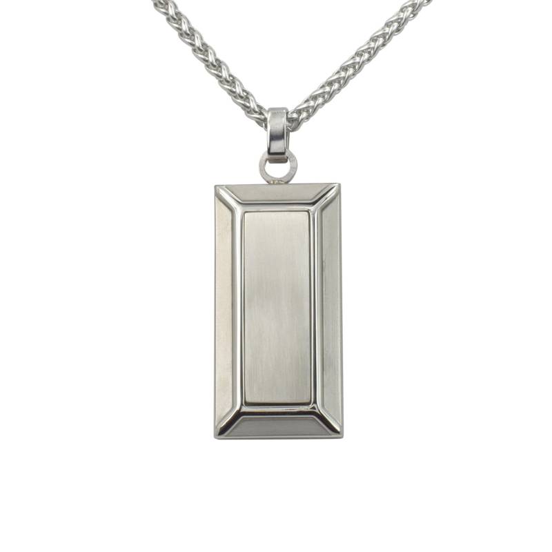 Personalisierte Kette Mit Gravur Rückseite Anhänger Rechteck Edelstahl Silber Personalisierte Geschenke Für Männer Personalisierte Kette Mit Gravur Rückseite Anhänger Rechteck Edelstahl Silber Personalisierte Geschenke Für Männer von HanessaDE