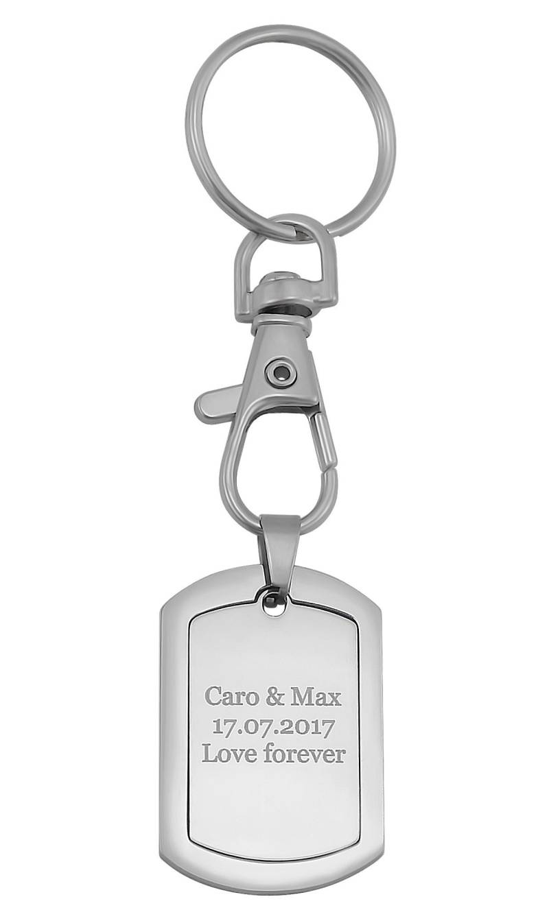 Personalisierte Schlüsselanhänger Mit Gravur Dog Tag Anhänger in Silber Aus Edelstahl Personalisierte Geschenke von HanessaDE