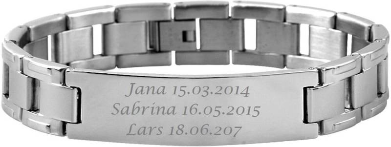 Personalisiertes Armband Mit Gravur in Silber Edelstahlelementen | 21 cm Länge Personalisierte Geschenke Weihnachtsgeschenk von HanessaDE