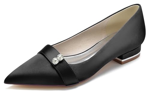 Hanfike Abend Flache Schuhe fur Damen Schlüpfen Spitz Braut Hochzeits Partei Kleidschuhe JY194 Schwarz EU 38.5 Hanfike Abend Flache Schuhe fur Damen Schlüpfen Spitz Braut Hochzeits Partei Kleidschuhe JY194 Schwarz EU 38.5 von Hanfike