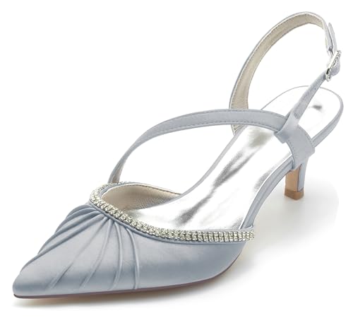 Hanfike Damen Elegant Party Absatzs Slingback Geschlossene Bequem Braut Hochzeits Schuhe JY036 Silber EU 41.5 Hanfike Damen Elegant Party Absatzs Slingback Geschlossene Bequem Braut Hochzeits Schuhe JY036 Silber EU 41.5 von Hanfike