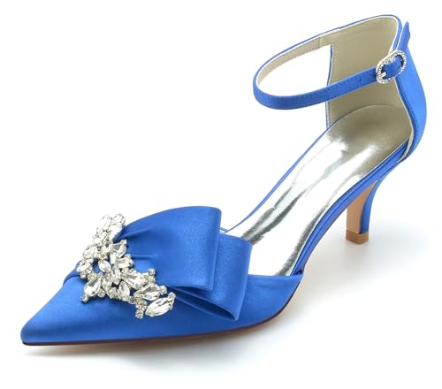 Hanfike Damens Hochzeits Schuhe Schleifen Fesselriemen Brautschuhe Abend Prom Pumps JY055 Königsblau EU 40 Hanfike Damens Hochzeits Schuhe Schleifen Fesselriemen Brautschuhe Abend Prom Pumps JY055 Königsblau EU 40 von Hanfike