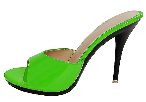 Hanfike High Heels Pantoletten Stiletto Offene Sommer Mode Party Mules Sandalen Grün EU 40 von Hanfike