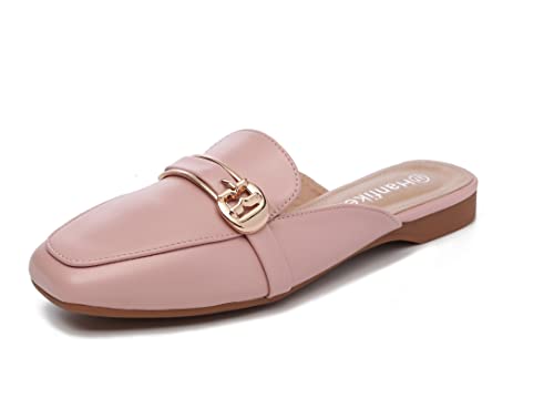 Hanfike Pantoletten Damen Sommer Flach Schnalle Classic Mules HL002 Rosa EU 38 von Hanfike