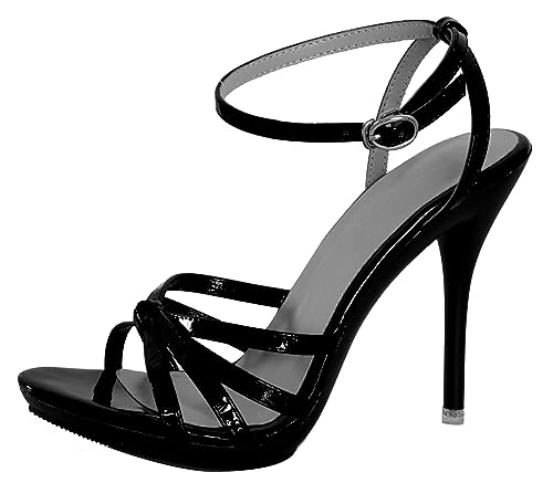 Hanfike Sommerschuhe Damen mit Absatz Slingback Sexy Party Hochzeit Sandaletten Schwarz EU 38.5 von Hanfike