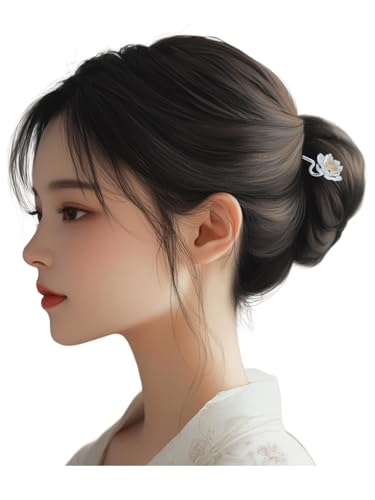 925 Silber Haarnadel Lotusblume Elegant Haarschmuck Damen 761 Einheitsgröße von HangErFeng