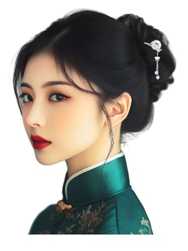 HangErFeng 849 Damen-Haarspange, silberfarben, mit Quaste, Pflaumenblüten-Form von HangErFeng