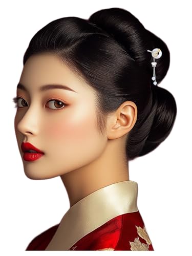 HangErFeng 862 Damen-Haarspange in Blumenform, silberfarben, mit Quasten, 862 von HangErFeng