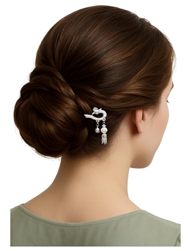 HangErFeng 902 Damen-Haarspange, silberfarben, Phoenix-Form von HangErFeng