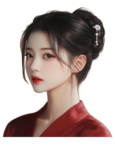 HangErFeng Damen Silber Haarnadel Blume Form Zubehör Quaste Hairclip 854 von HangErFeng