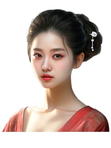 HangErFeng Damen Silber Haarnadel Blume Form Zubehör Quaste Hairclip 856 von HangErFeng