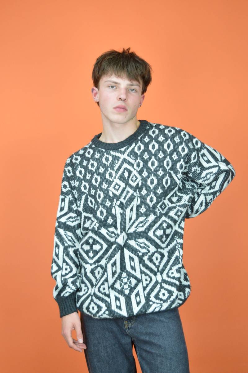 Vintage 80Er Jahre Zweifarbiges Grafik-Sweatshirt {308} von HangerVintage