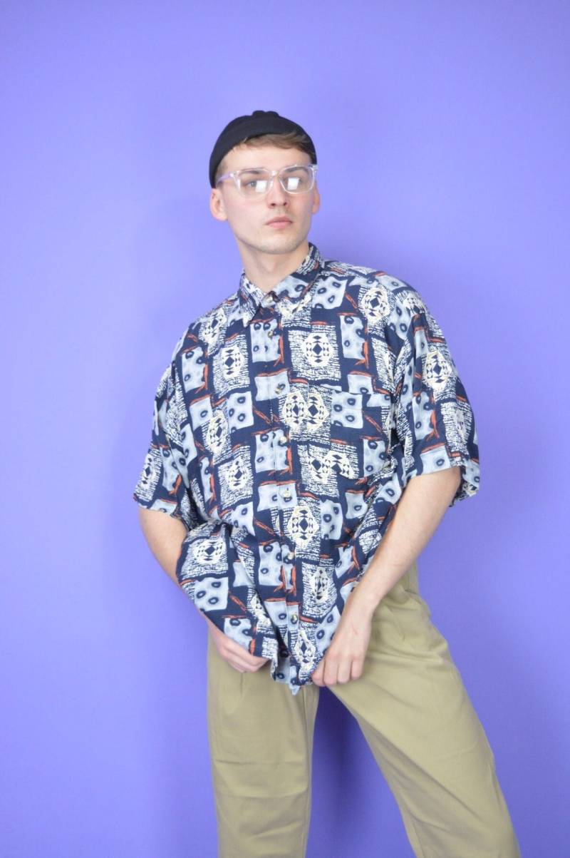 Vintage Abstraktes Festival Grafik Mehrfarbiges Shirt {K34} von HangerVintage