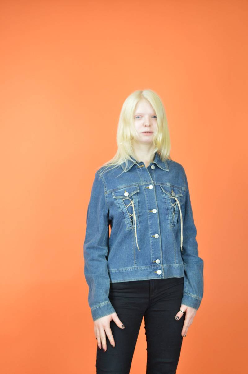 Vintage Blaue Jeans Bomberjacke {W688} Vintage Blaue Jeans Bomberjacke {W688} von HangerVintage