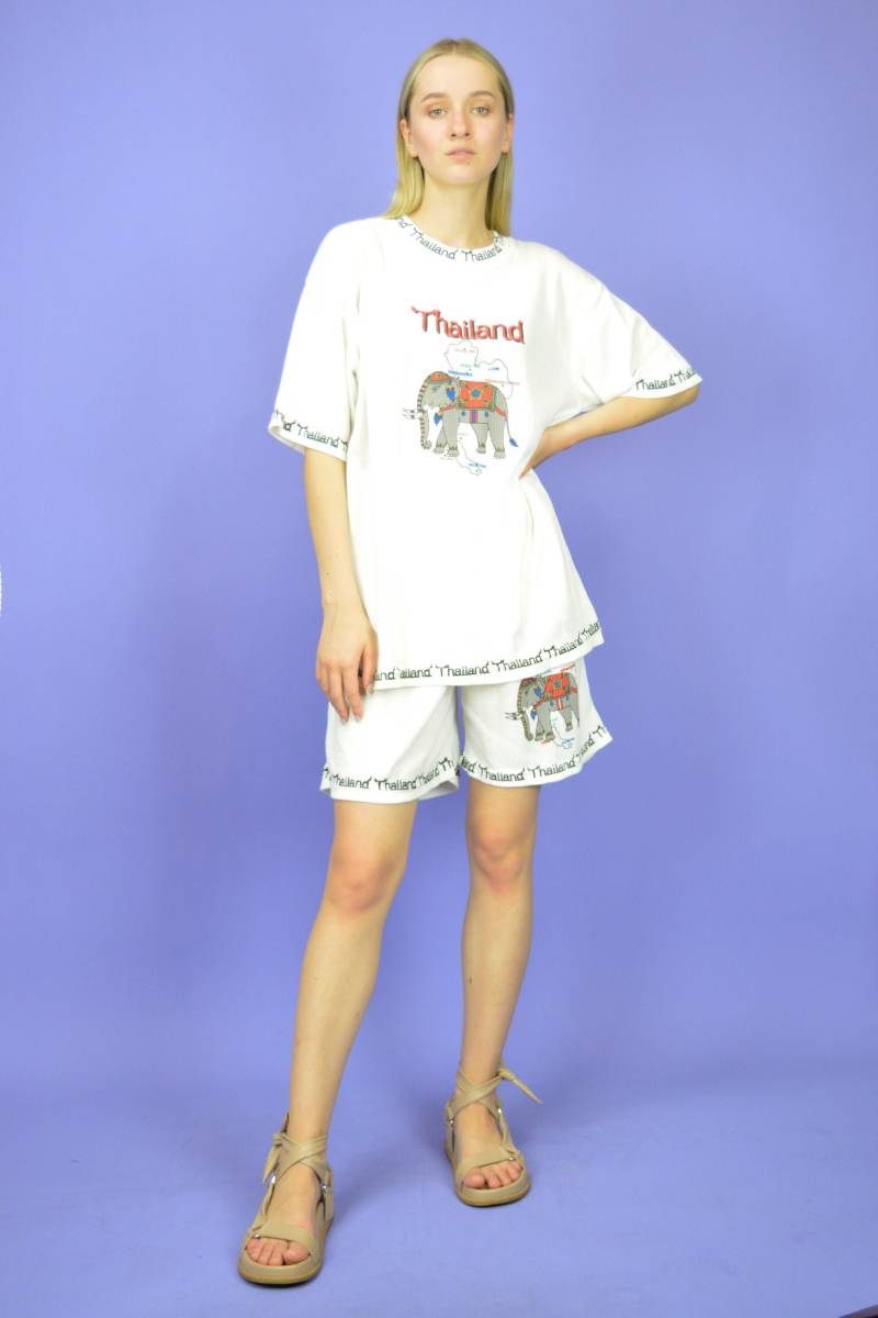 Vintage Weißes Zweiteiliges Sommer-Hawaii-Set {W473} Vintage Weißes Zweiteiliges Sommer-Hawaii-Set {W473} von HangerVintage