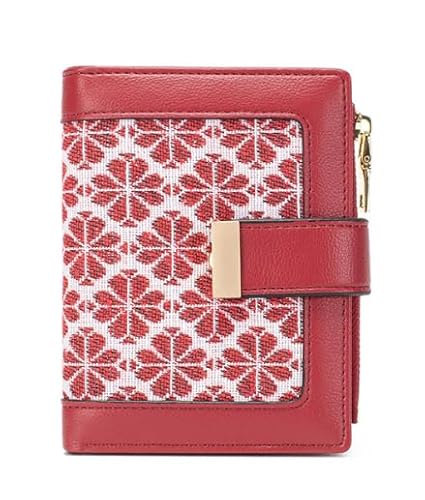 Hangorize Damen Geldbörse Klein, PU Leder Portemonnaie mit 9 Kartenfächer, Mini Brieftasche, Rot Hangorize Damen Geldbörse Klein, PU Leder Portemonnaie mit 9 Kartenfächer, Mini Brieftasche, Rot von Hangorize