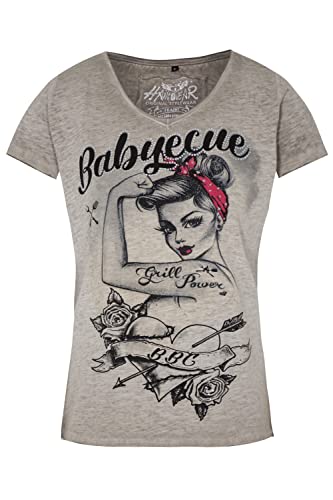 Hangowear Damen T-Shirt BABYECUE grau L von Hangowear