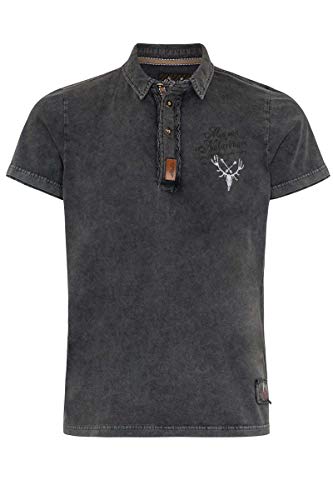 Hangowear Herren Herren Polo-Shirt 'In da Wuidnis dahoam' anthrazit, 0202-ANTHRAZIT, L von Hangowear