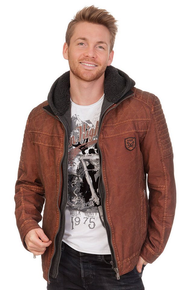 Hangowear Outdoorjacke Lederjacke Herren - LEOPOLD - cognac von Hangowear