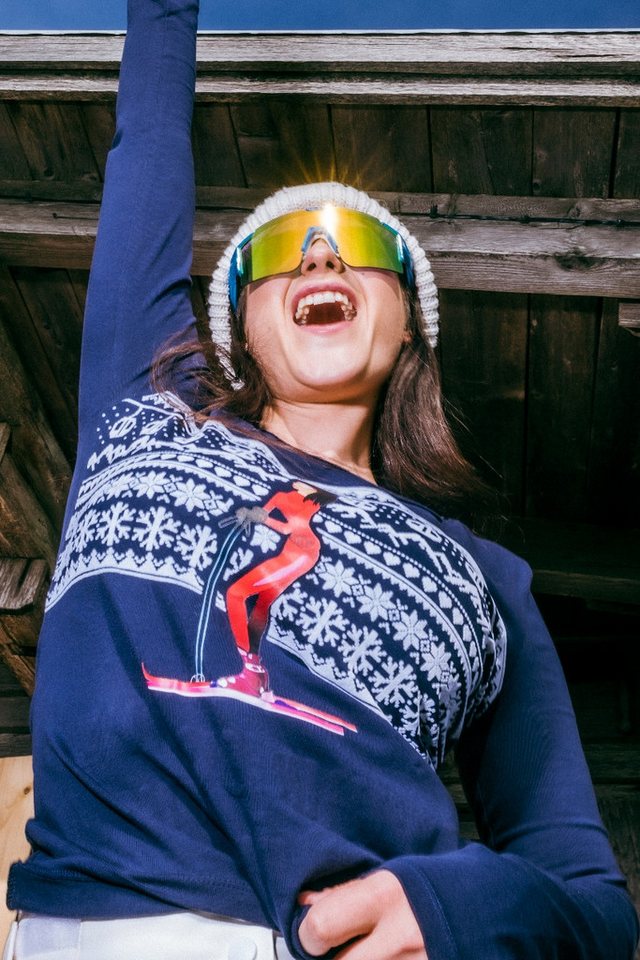 Hangowear Rundhalspullover Longsleeve Damen - SUCHE SKILEHRA - marine von Hangowear