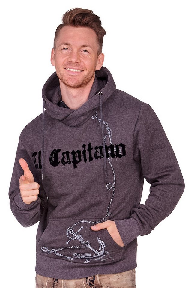 Hangowear Strickpullover Hoodie Herren - EL CAPITANO - dunkelgrau von Hangowear