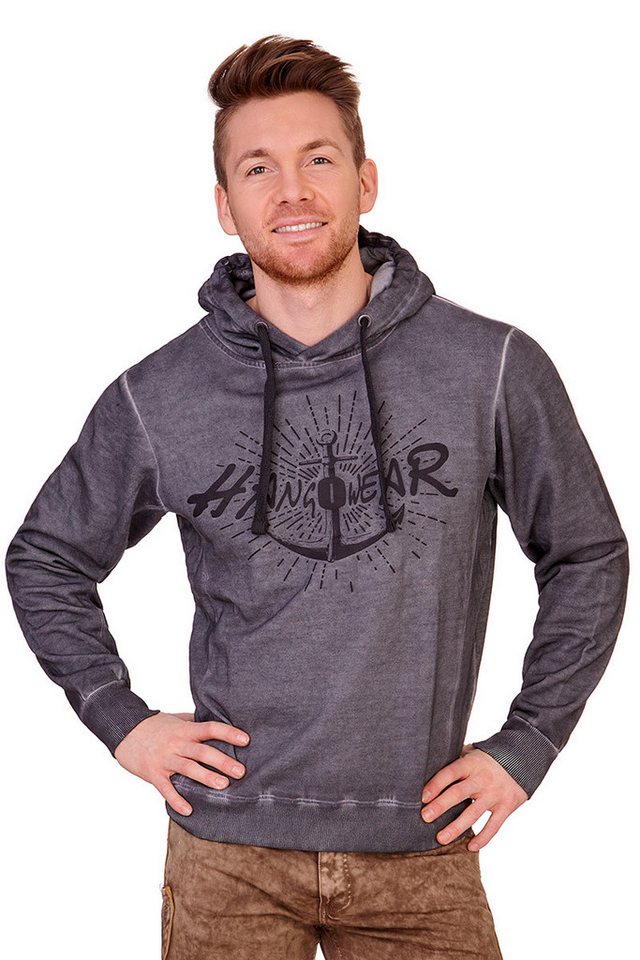 Hangowear Strickpullover Hoodie Herren - NORDMÄNNER - dunkelgrau von Hangowear