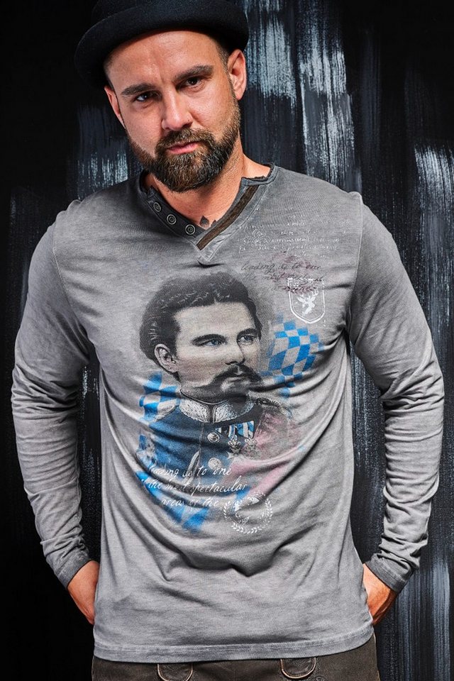 Hangowear Strickpullover Longsleeve Herren - ALMONT - anthrazit, beige von Hangowear