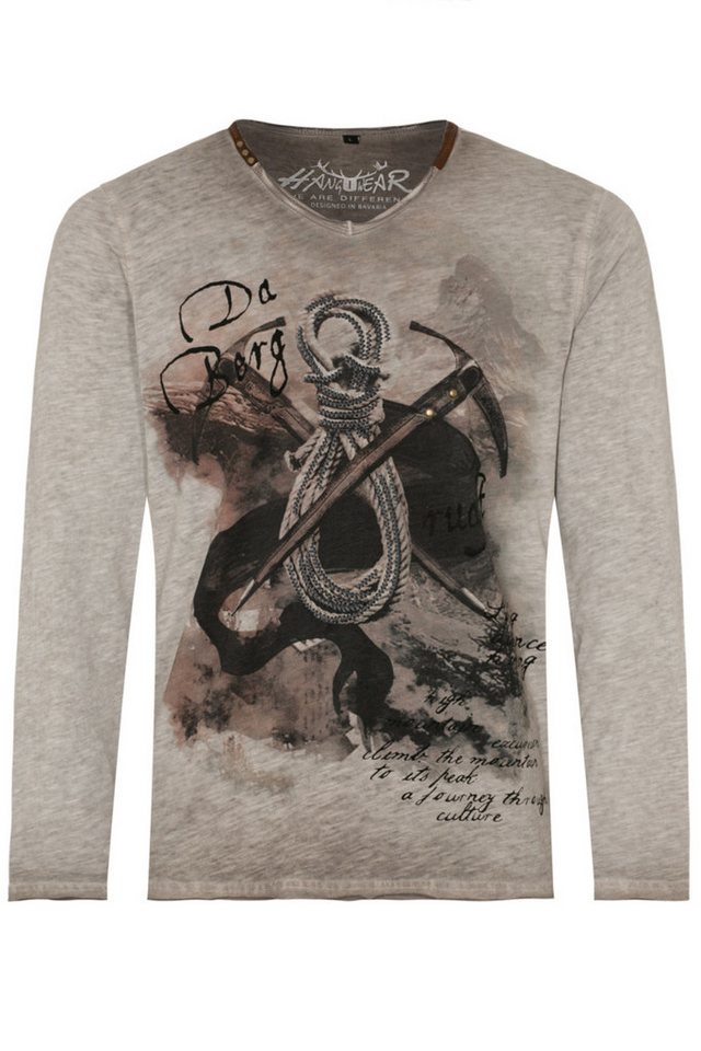 Hangowear Strickpullover Longsleeve Herren - EMILIO - beige, grau von Hangowear