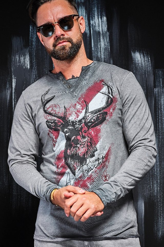 Hangowear Strickpullover Longsleeve Herren - FERDI AUSTRIA - grau von Hangowear