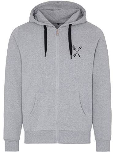 Hangowear Sweatjacke Glutsbrüder grau Herren | Hoodie mit Reißverschluss für Herren | Print Spruch Hipster Grillen (XL, grau) von Hangowear