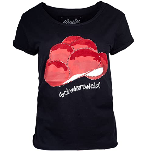 Hangowear T-Shirt Schwarzwald Engel | Bollenhut Shirt | Damen schwarz (XS) von Hangowear