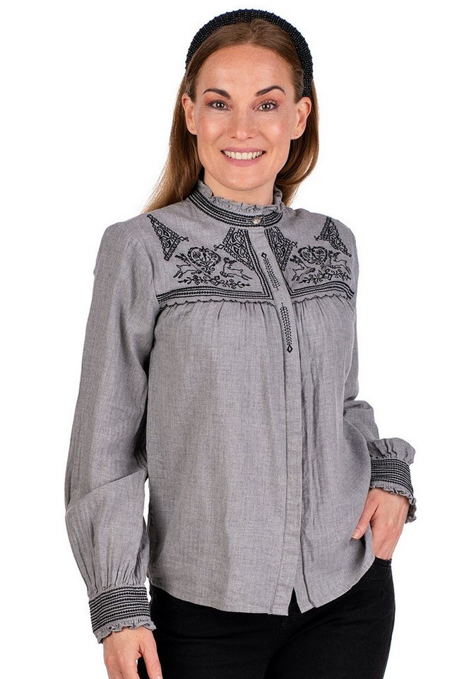 Hangowear Trachtenbluse Trachtenbluse - DELIA - grau von Hangowear