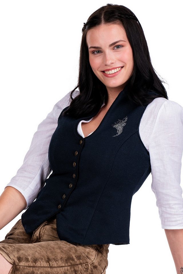 Hangowear Trachtenbluse Trachtenmieder - QALINA - dunkelblau von Hangowear