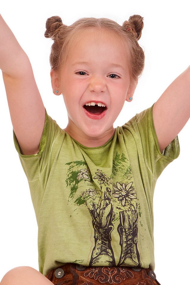Hangowear Trachtenbluse Trachtenshirt Kind - WIARA KIDS - salbei von Hangowear