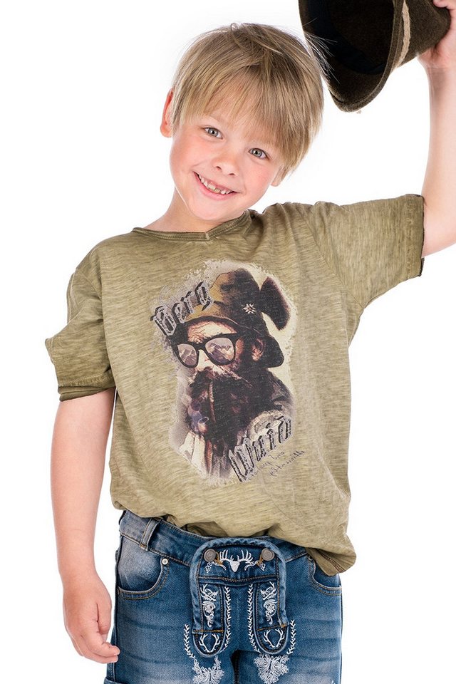 Hangowear Trachtenhemd Trachtenshirt Kind - BEPPI KIDS - oliv von Hangowear