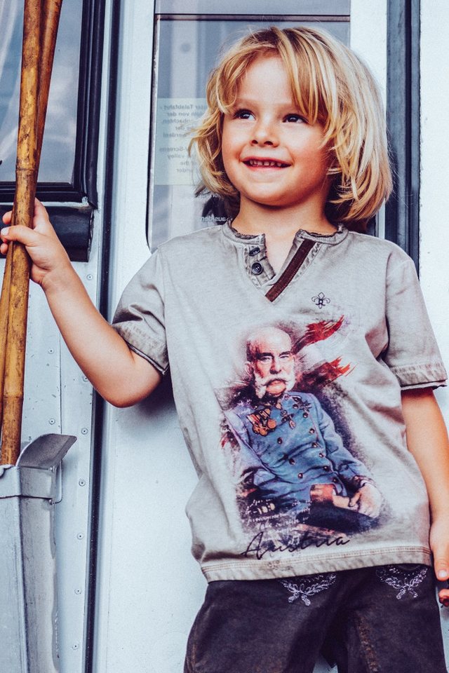 Hangowear Trachtenhemd Trachtenshirt Kind - FRANZ KIDS - beige von Hangowear