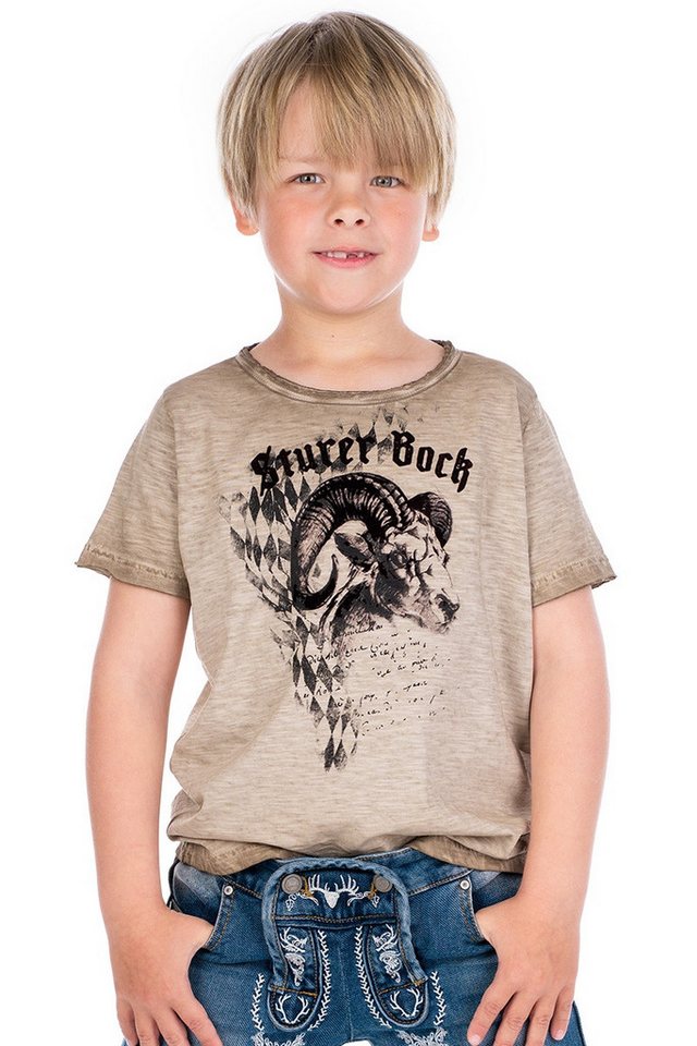 Hangowear Trachtenhemd Trachtenshirt Kind - GODWIN BAVARIA KIDS - beige von Hangowear