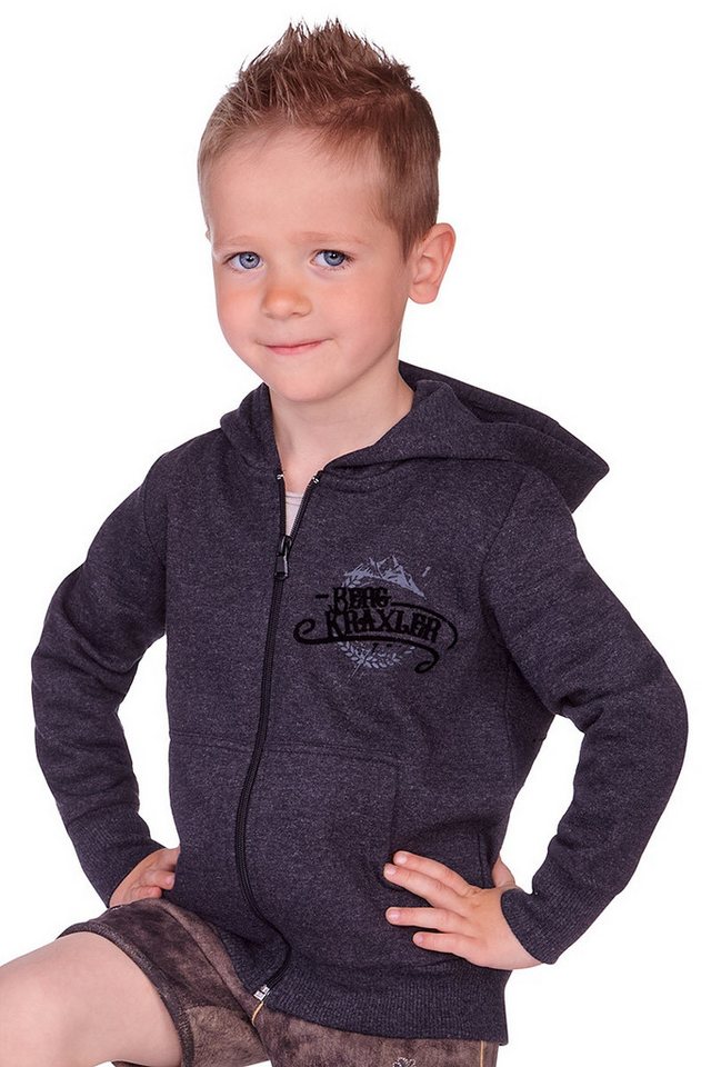 Hangowear Trachtenjacke Kapuzenjacke Kinder - ZACHARIAS KIDS - anthrazit von Hangowear
