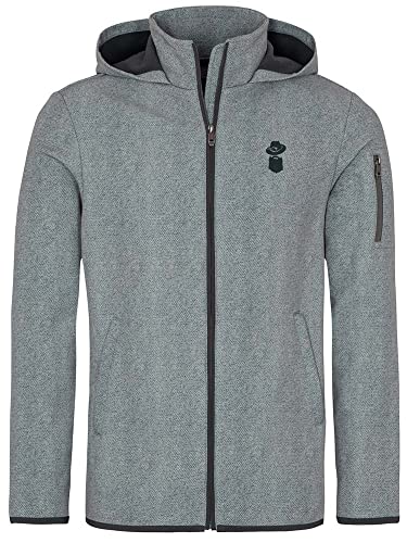 Hangowear Trachtenjacke Wulf grau | Jacke Softshell Herren | Softshelljacke mit Strickmuster L von Hangowear