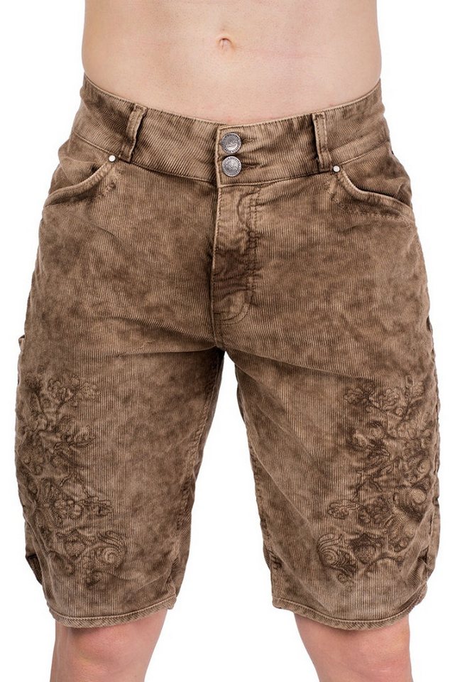Hangowear Trachtenjeans Cordhose Herren - HANNES BERMUDA - schlamm von Hangowear