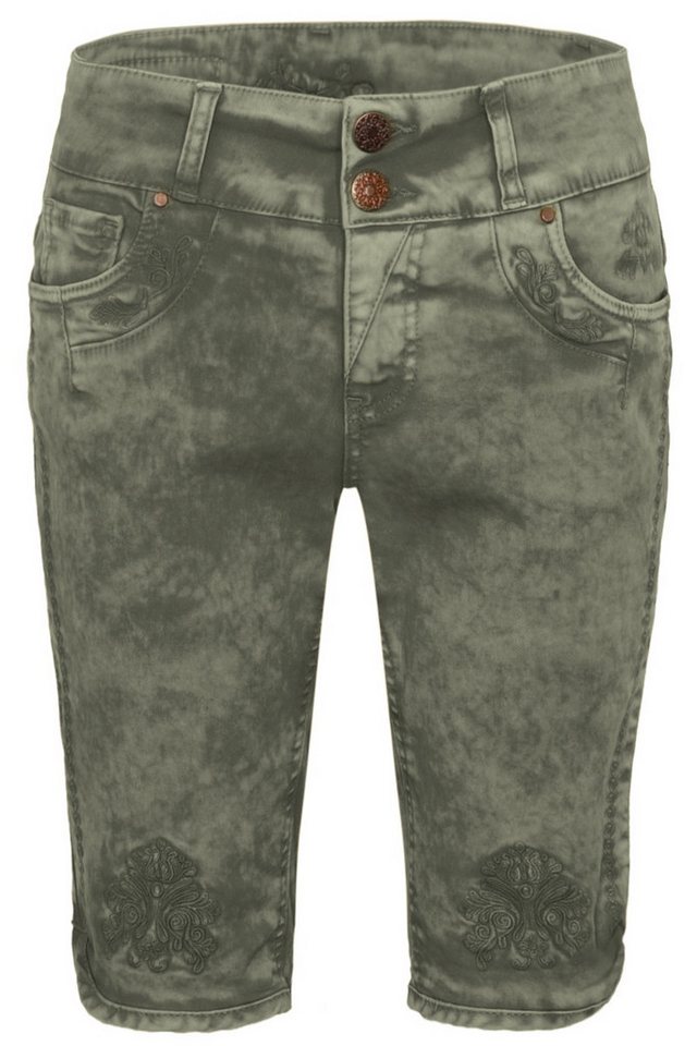 Hangowear Trachtenjeans Trachtenjeans Damen - HENDRINA BERMUDA - army green von Hangowear