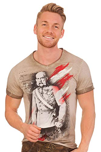 Hangowear Trachtenshirt Herren - Fausto - grau, Schlamm von Hangowear